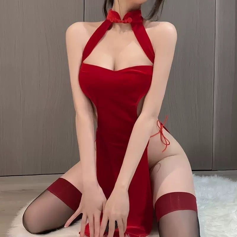 Red Velvet Allure Cheongsam VV24056