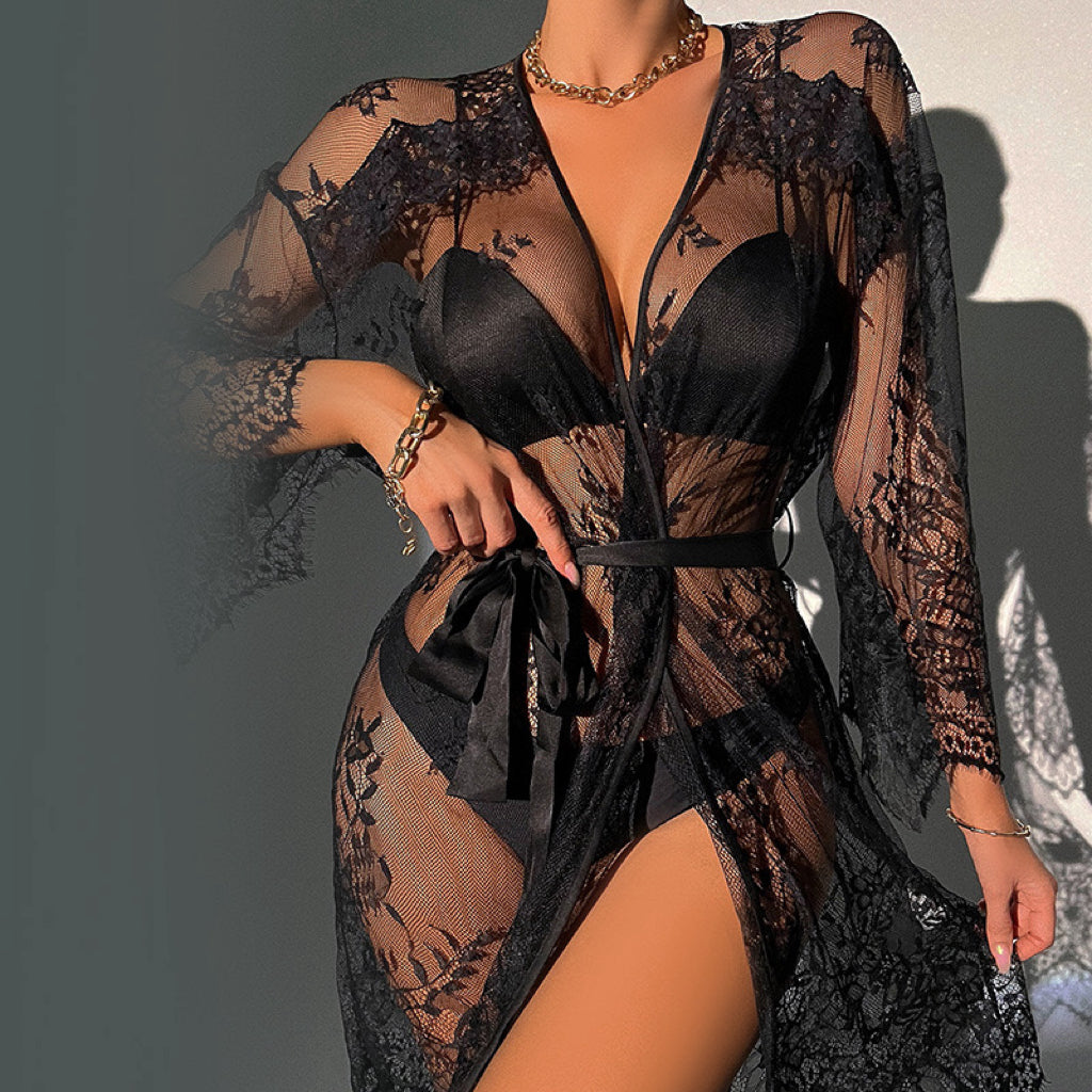 Lace Allure Sheer Robe VV24084