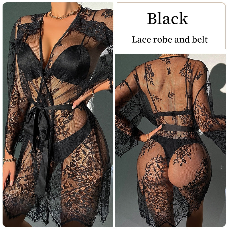 Lace Allure Sheer Robe VV24084