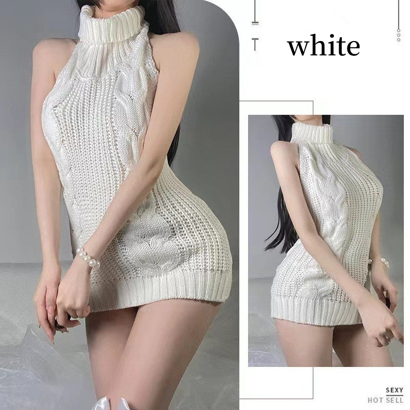 Backless Charm Knit Sweater VV24070