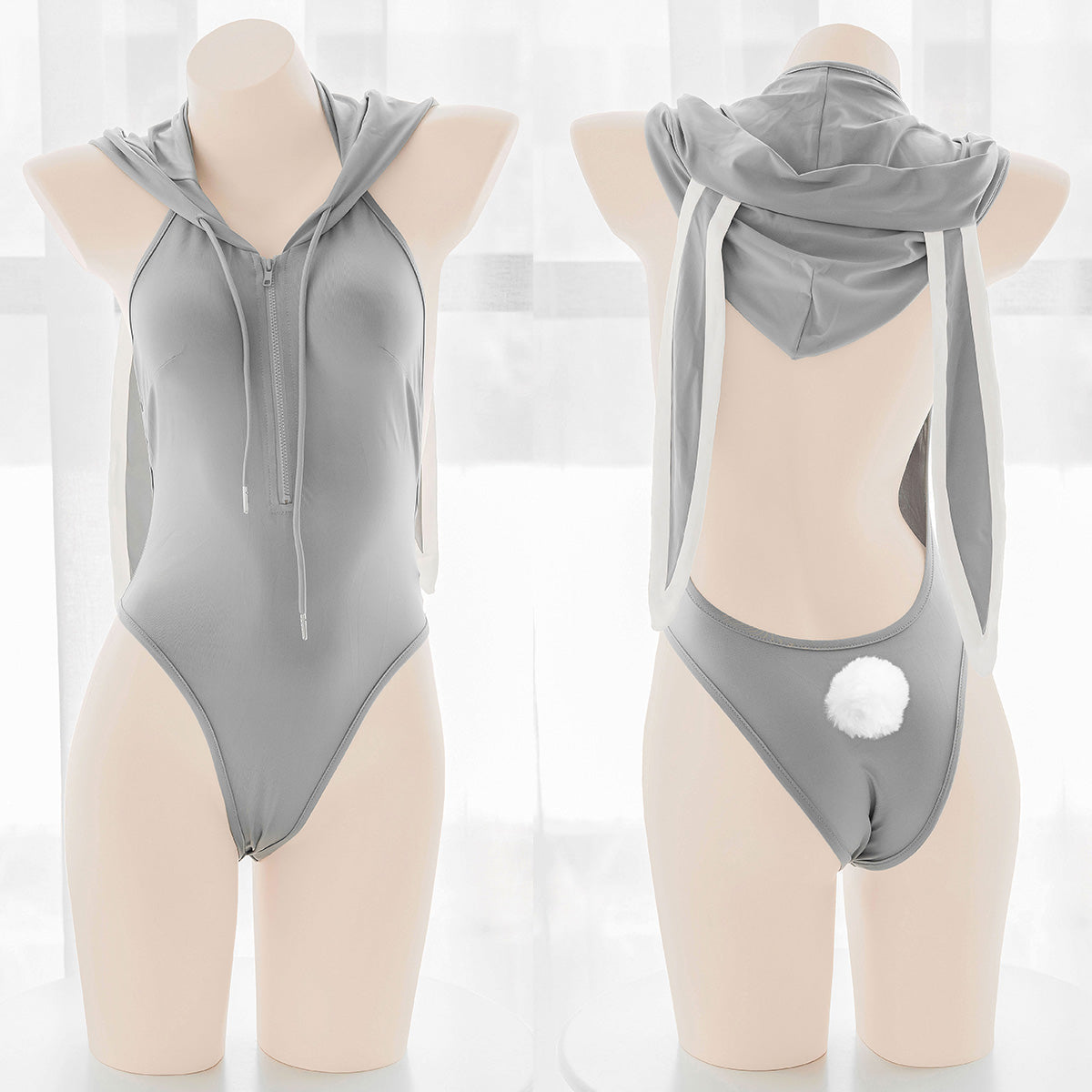 Cute Gray Bunny Onesie With Big Ear VV2288