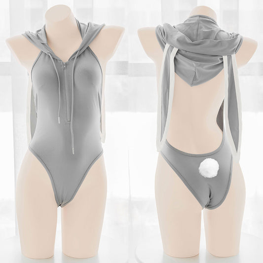 Cute Gray Bunny Onesie With Big Ear VV2288